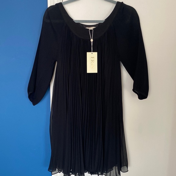 Black Chiffon Mini Dress NWT - Picture 3 of 5